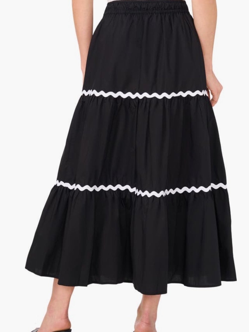 CeCe Cotton Tiered Maxi Skirt Set Large Matching Tank Drawstring Pockets - Picture 5 of 9